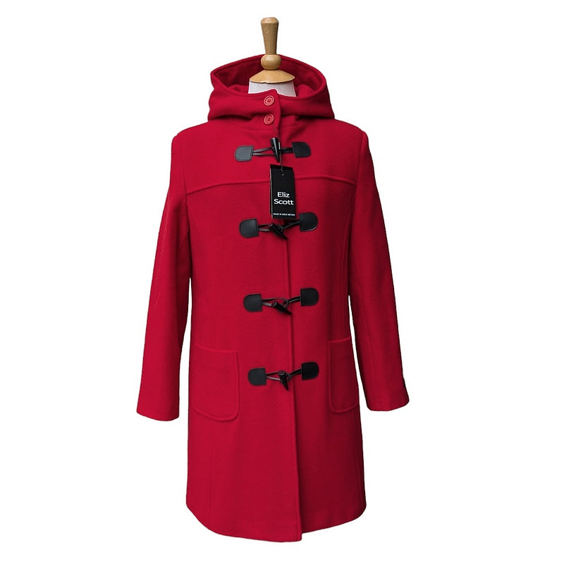 Eliz Scott Cashmere/Wool Duffle Coat Red 2640 front