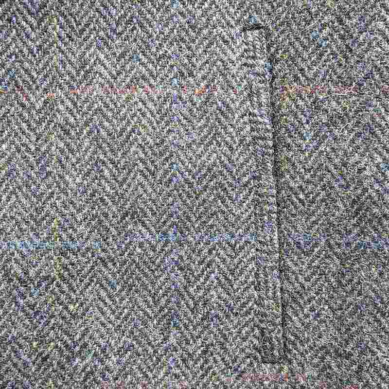 Eliz Scott Harris Tweed Taylor Long Gilet Blue HD509 pocket