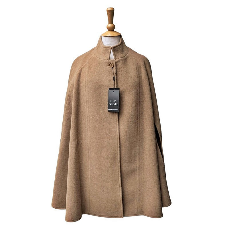 Eliz Scott Vickie Cashmere/Wool Cape Camel One Size front