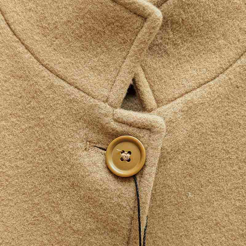 Eliz Scott Vickie Cashmere/Wool Cape Camel One Size button