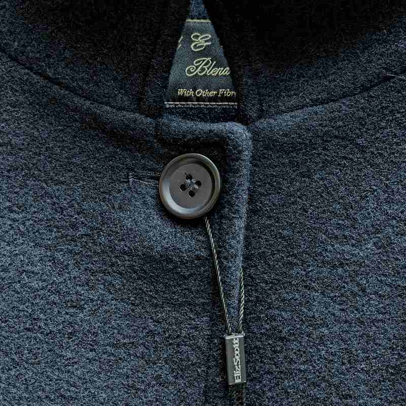 Eliz Scott Vickie Cashmere/Wool Cape Navy One Size button
