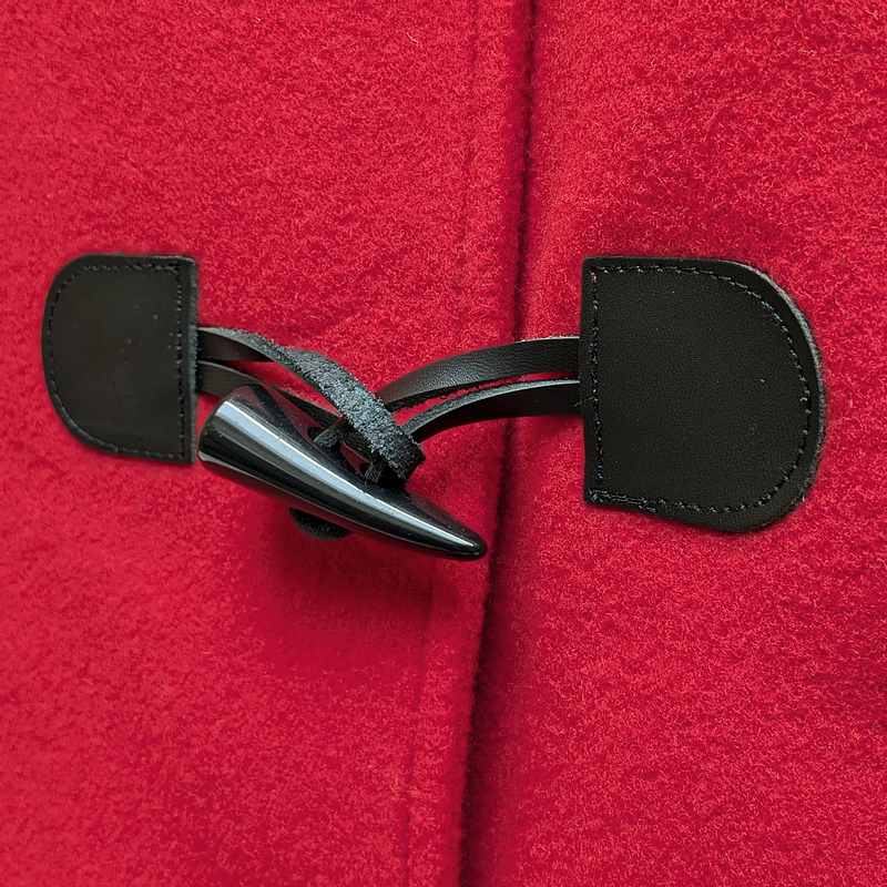 Eliz Scott Cashmere/Wool Duffle Coat Red 2640 button
