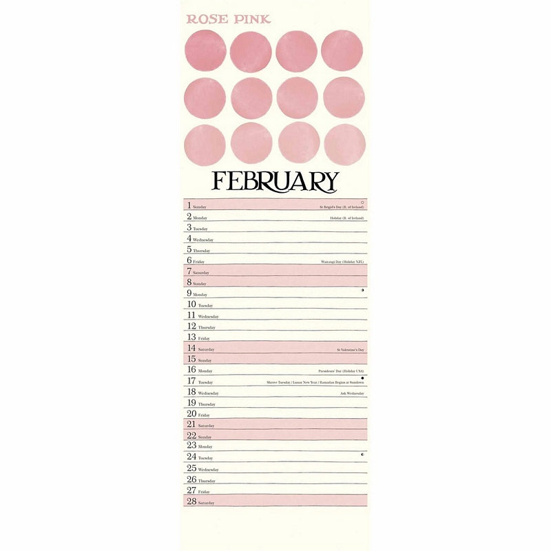 Emma Bridgewater Colour Palette Slim Wall Calendar 2026 inside