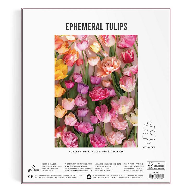 Ephemeral Tulips 1000 Piece Jigsaw Puzzle box rear