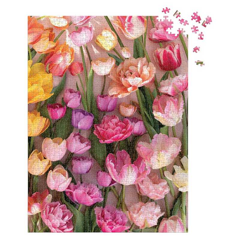 Ephemeral Tulips 1000 Piece Jigsaw Puzzle nearly completed