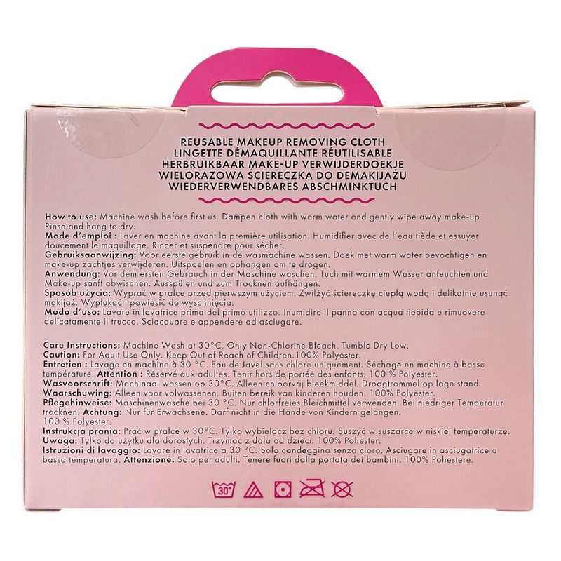 Erase Your Face Re-useable Makeup Removing Cloth Nude EYF0002SN box rear