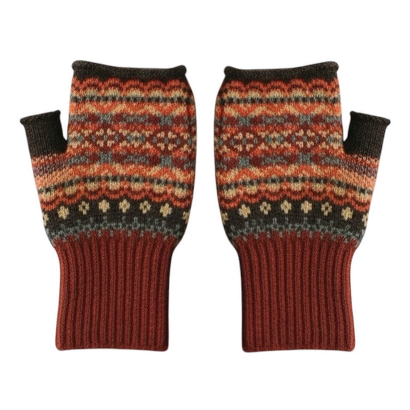 Eribe Knitwear Alloa Open Mitt in Braemar-Oakley main