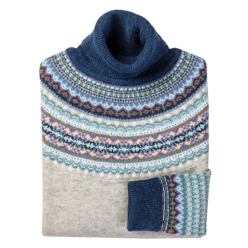 Eribe Knitwear Alpine Roll Collar Sweater Arctic folded