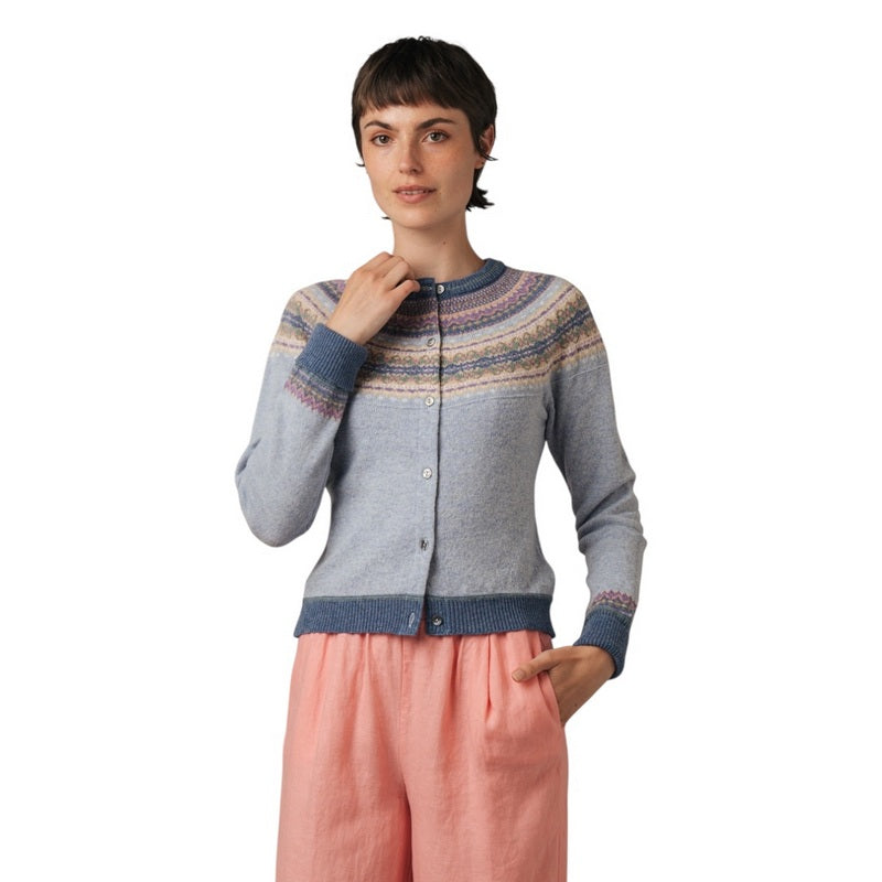 Eribe Knitwear Alpine Short Cardigan Dove on model main