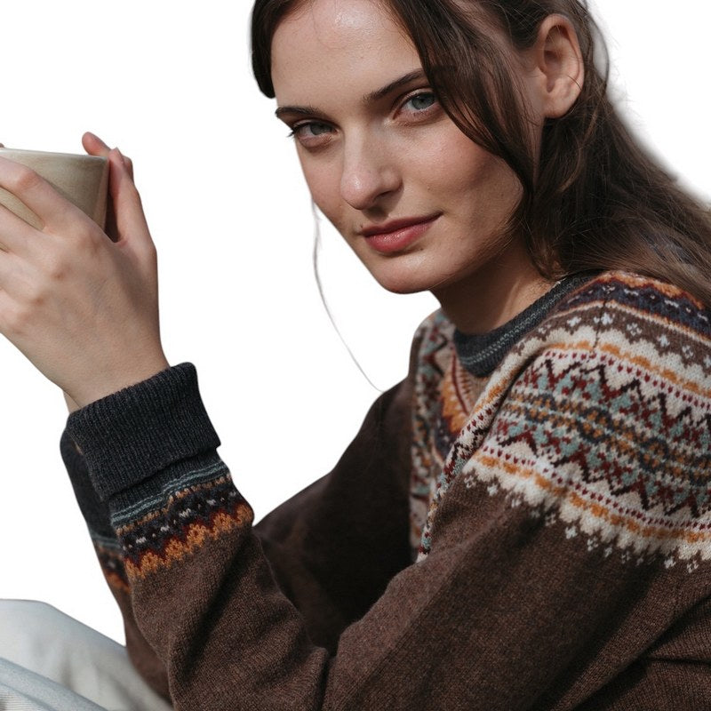 Eribe Knitwear Alpine Short Sweater Hazel close-up