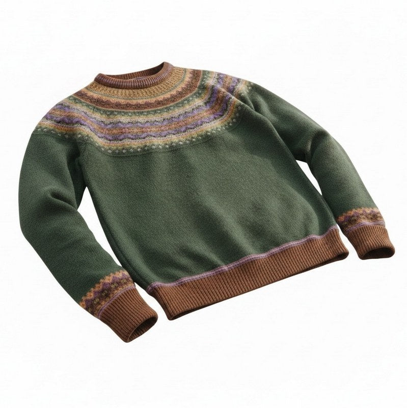 Eribe Knitwear Alpine Short Sweater Thistle flat