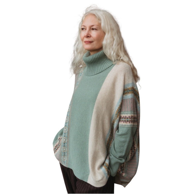 Eribe Knitwear Montrose Cowl Sweater Sage on model main