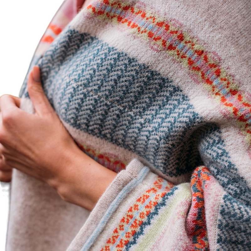 Eribe Knitwear Montrose Blanket Coat C4141 Honey on model detail