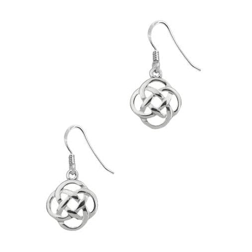 Fiona Silver Celtic Round Knotwork Drop Earrings front