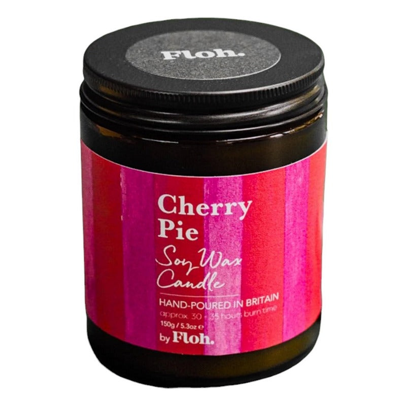 Floh Cherry Pie Apothecary Candle in Glass Jar AC88FH front