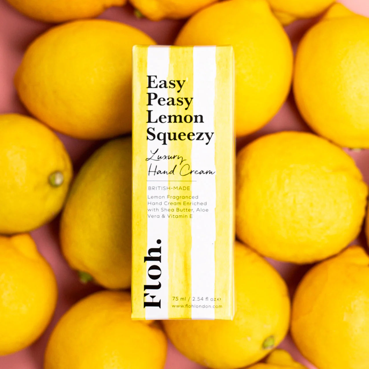 Floh Easy Peasy Lemon Squeezy Luxury Hand Cream HC89FH box on lemons