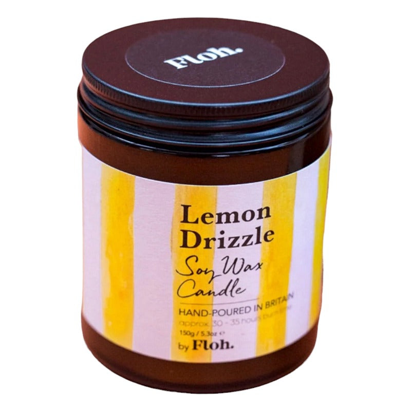 Floh Lemon Drizzle Apothecary Candle in Glass Jar AC89FH front