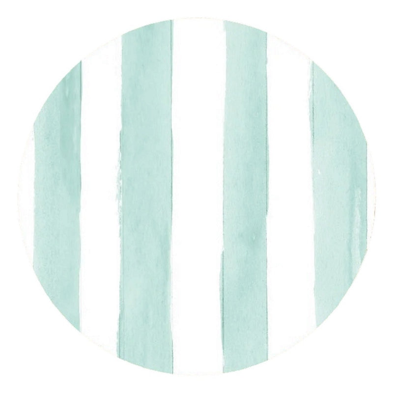 Mint Striped Round Coaster