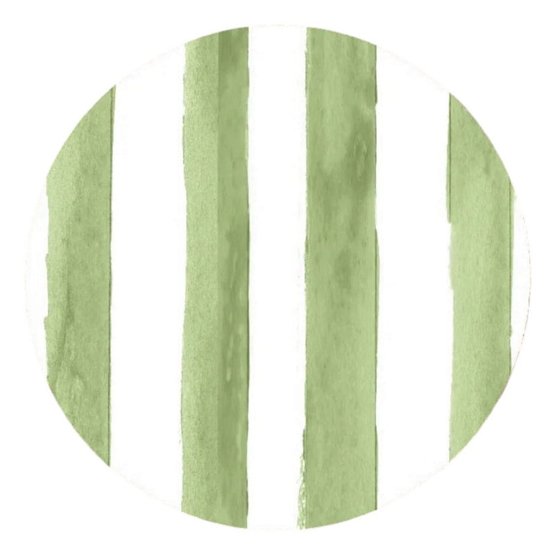 Floh Olive Striped Round Coaster RC02FH front