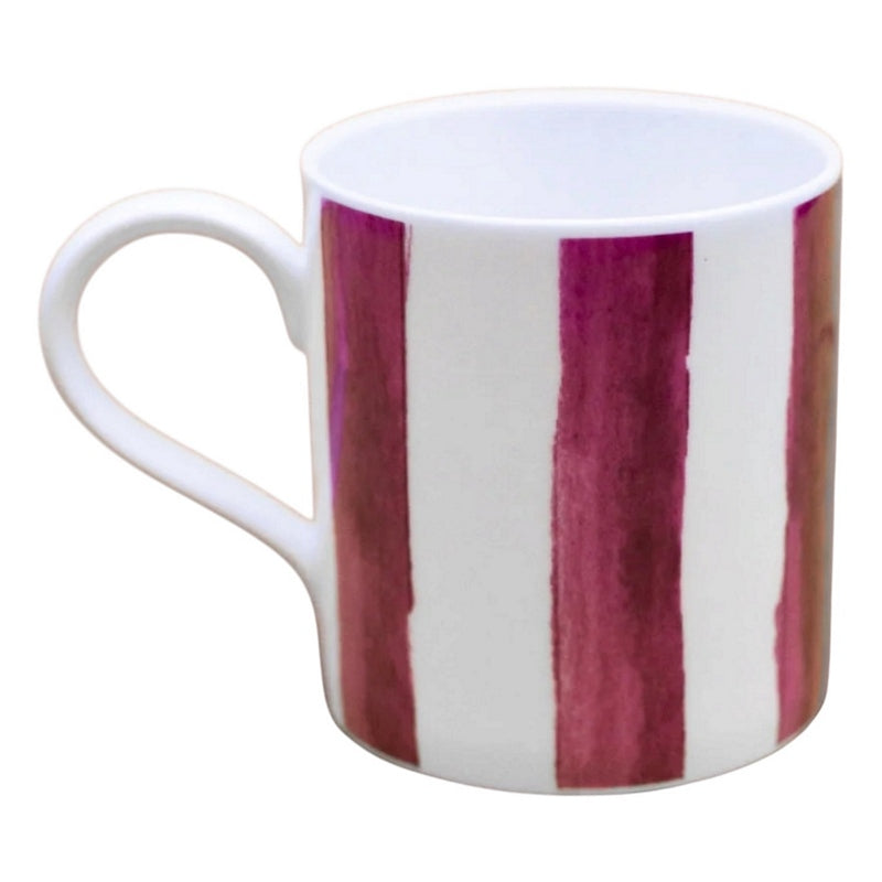 Floh Raspberry Striped Bone China Mug FM54FH rear