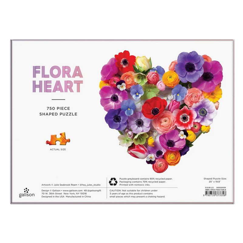 Flora Heart 750 Piece Jigsaw Puzzle box rear