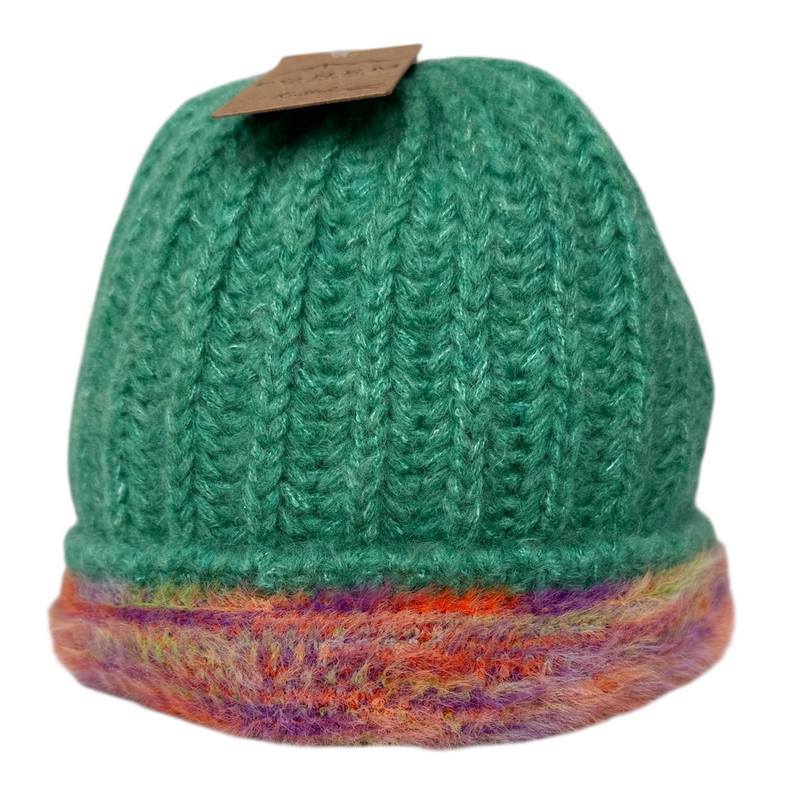Fonem Arina Knitted Beanie Green front