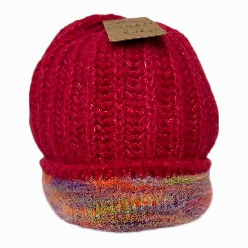 Fonem Arina Knitted Beanie Red front