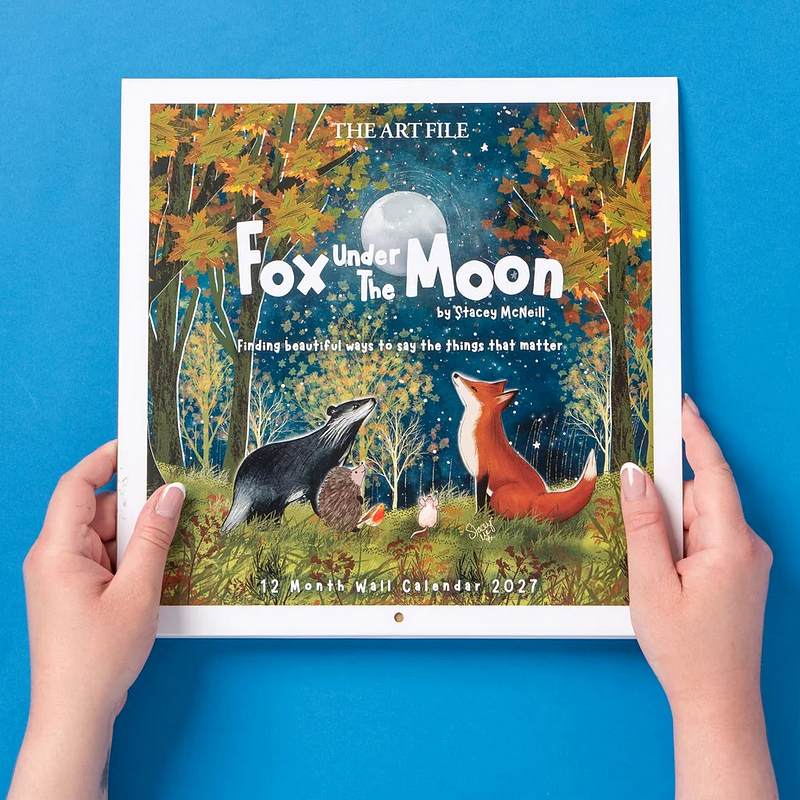 Fox Under The Moon Wall Calendar 2027 in hands