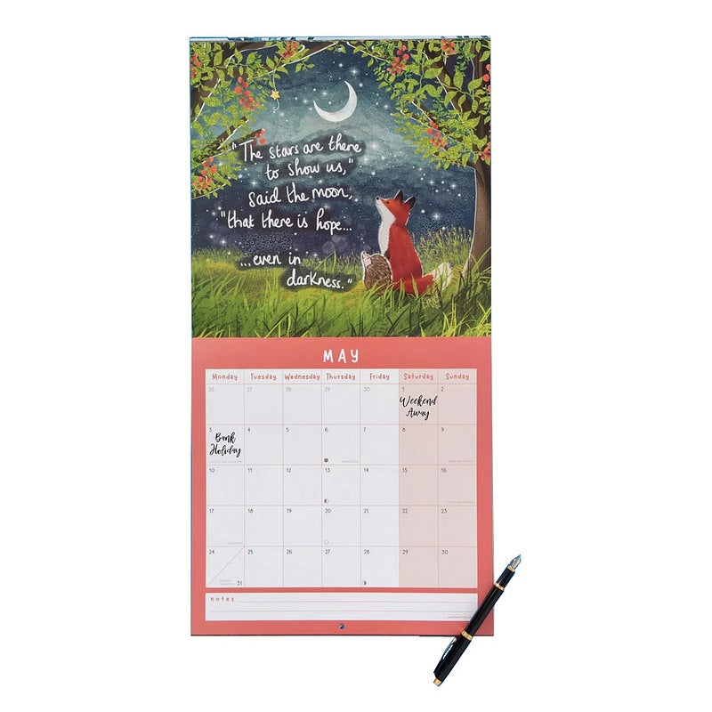 Fox Under The Moon Wall Calendar 2027 open