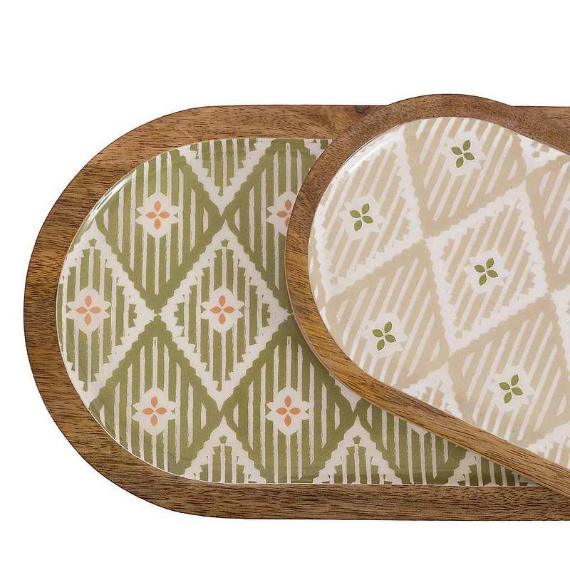 Gallery Direct Anya Wooden Serving Trays Set of 2 detail