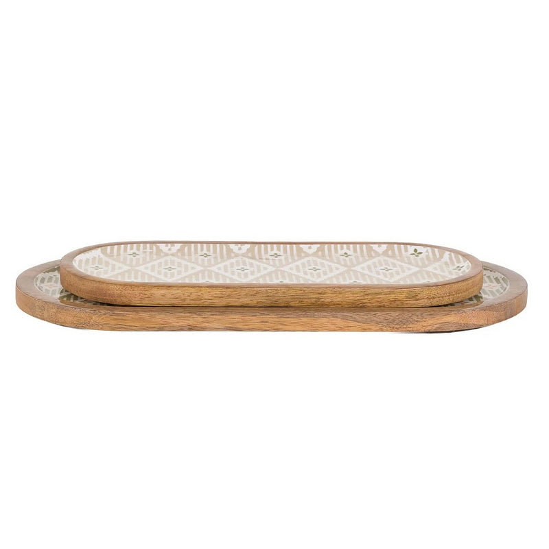 Gallery Direct Anya Wooden Serving Trays Set of 2 stacked