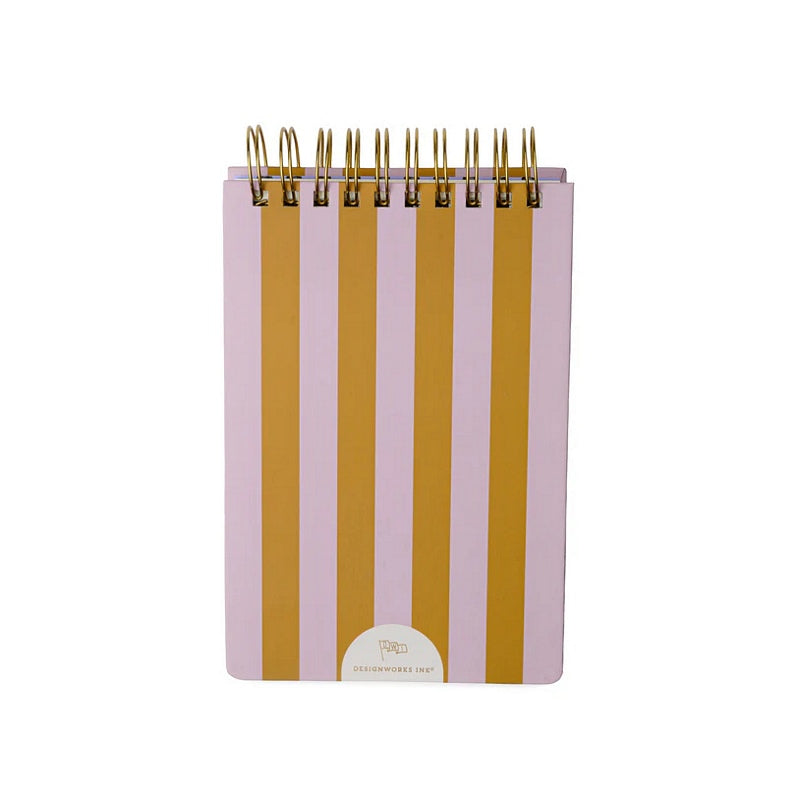 Gentlemen's Hardware Chunky Wirebound Notepad Lilac & Ochre Stripes 4 x 6 ST46-1002EU back