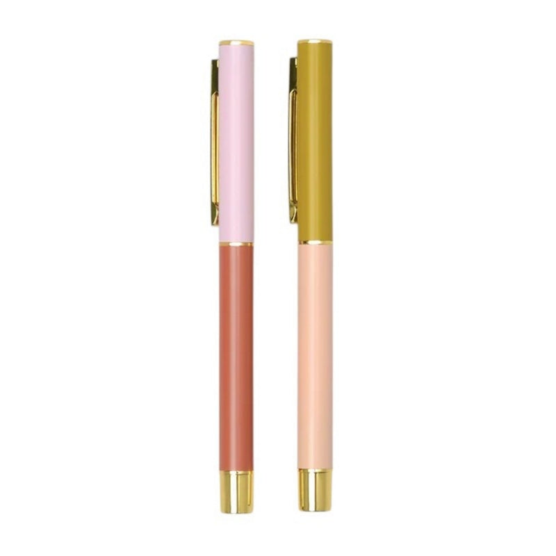 Gentlemen's Hardware Colour Block Ink Pens Rosewood & Blush Set of 2 DCBS-1011EU front