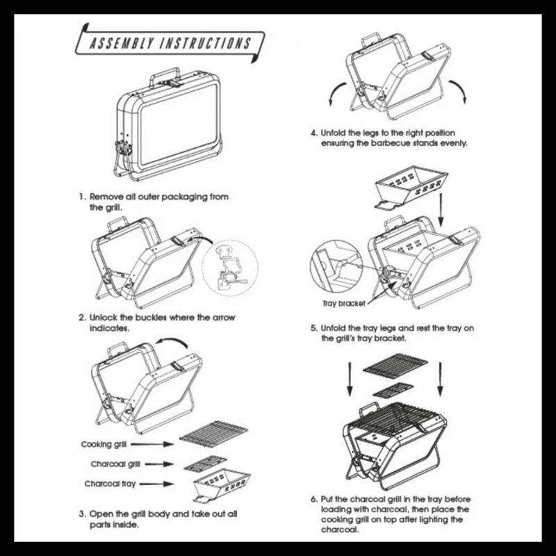 Gentlemen's Hardware Large Portable BBQ GEN253UK instructions