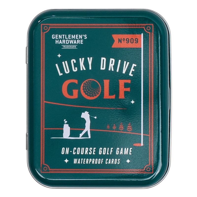 Gentlemen's Hardware Lucky Drive Golf Card Game In A Tin GEN909 front