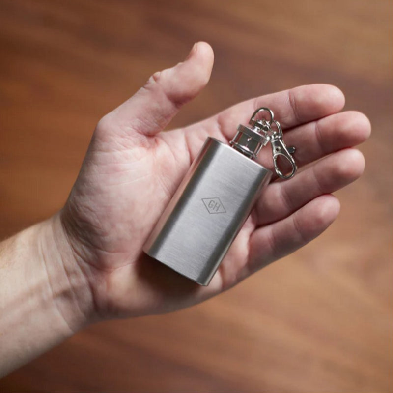 Gentlemen's Hardware Mini Hip Flask 28ml GEN806 in model's hand