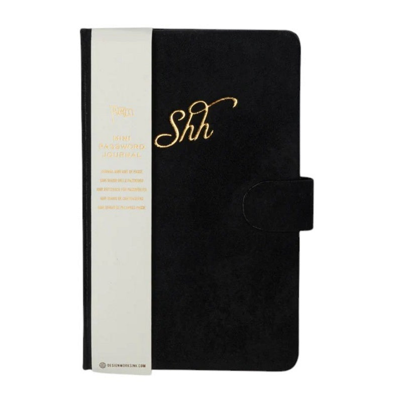 Mini Password Journal Shh Black
