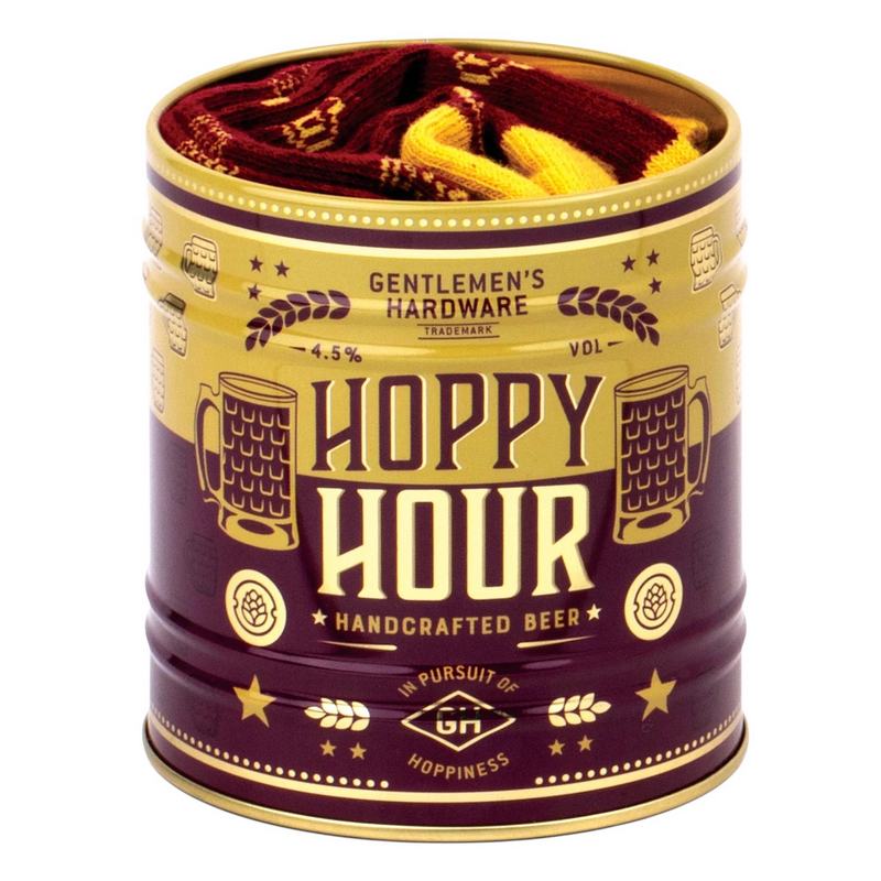 Gentlemen's Hardware Socks In A Beer Can open
