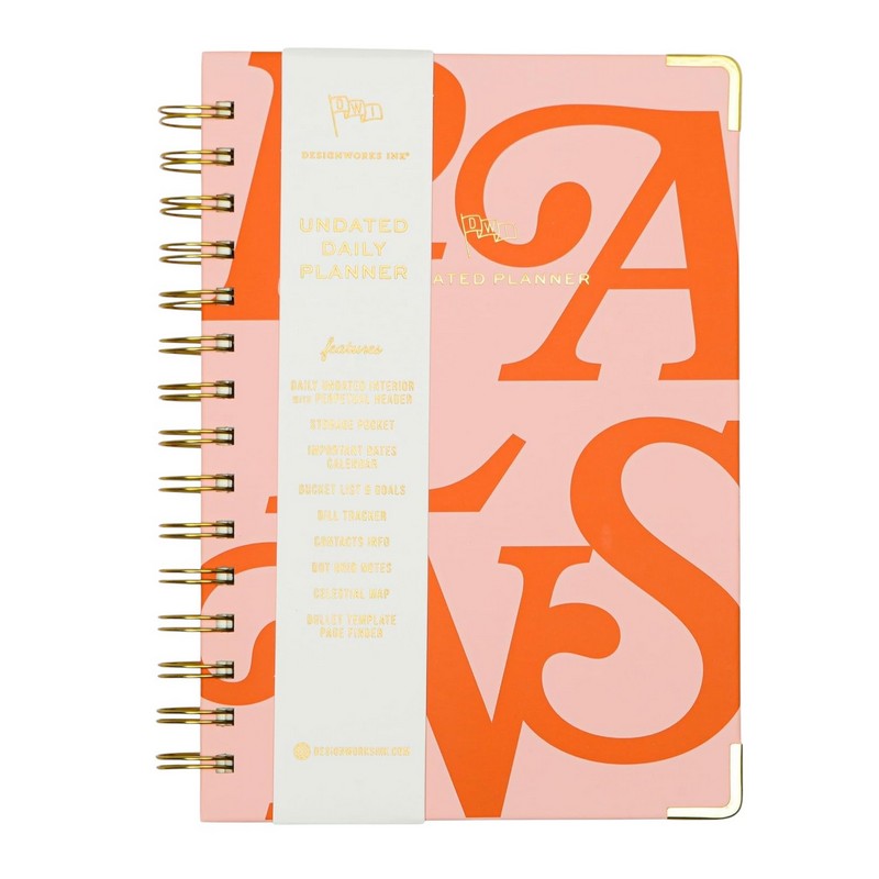Gentlemen's Hardware Undated 13 Month Perpetual Wirebound Planner AGS68-1838EU front with label