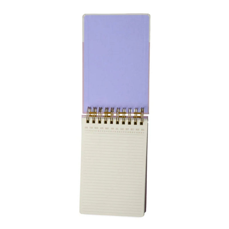 Gentlemen's Hardware Chunky Wirebound Notepad Lilac and Ochre Stripes ST46-1002EU inside