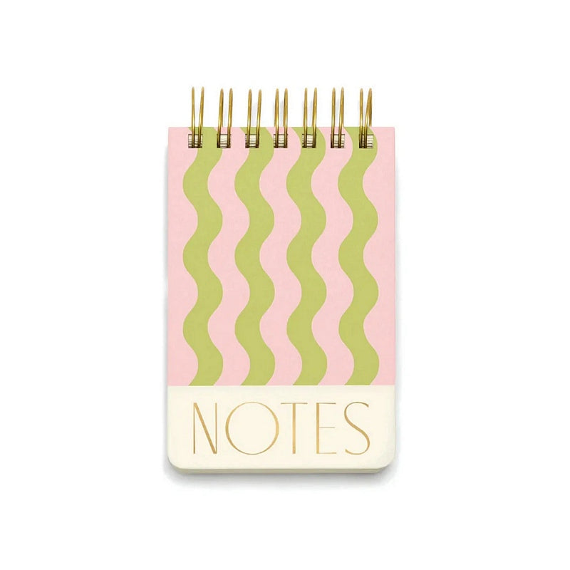 Gentlemens Hardware Chunky Wirebound Notepad Lilac GreenWavyStripes 4_x6 ST46-1004EU front