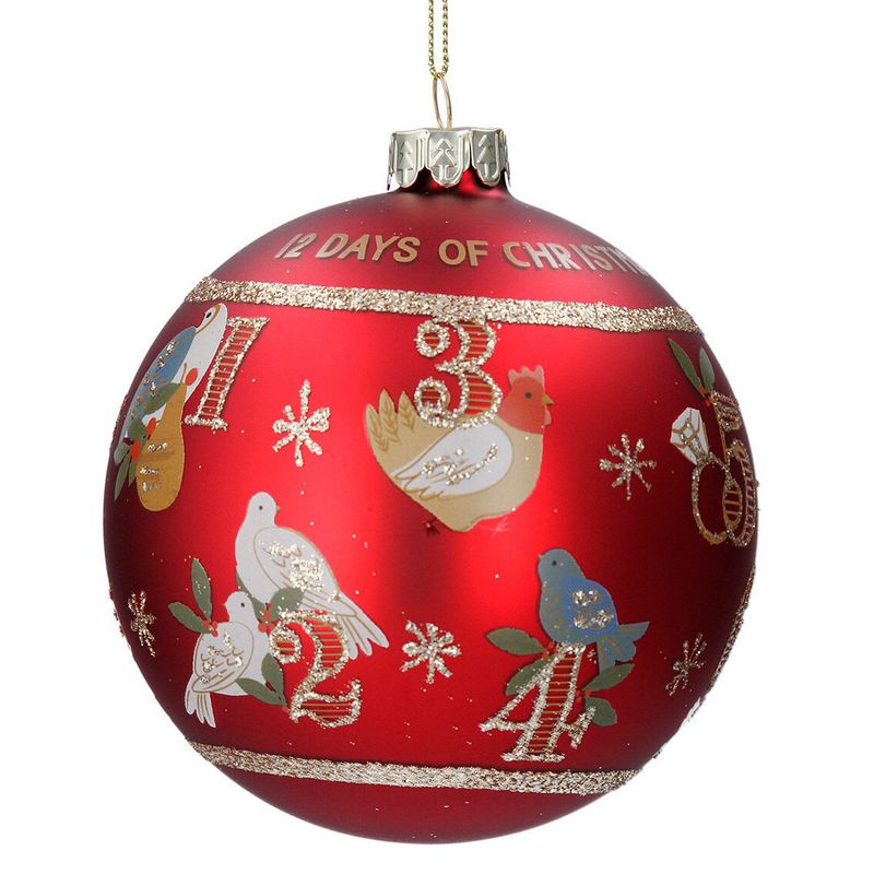 Gisela Graham 12 Days Of Christmas Red Bauble 00010 front
