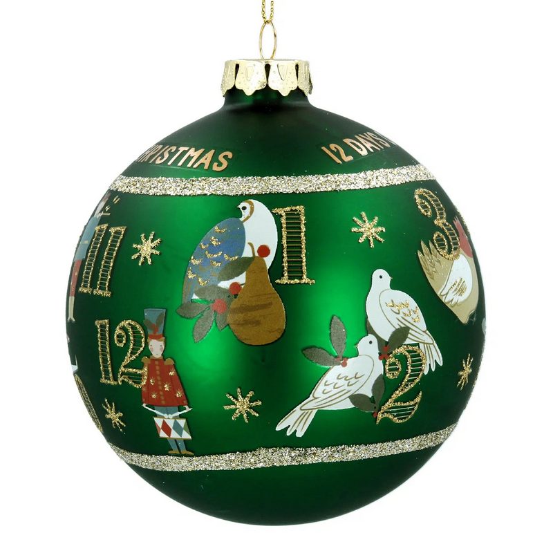 Gisela Graham 12 Days of Christmas Matt Green Bauble 01508 main