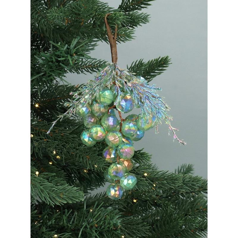 Gisela Graham Acrylic Grape Bunch Green 12163 on tree