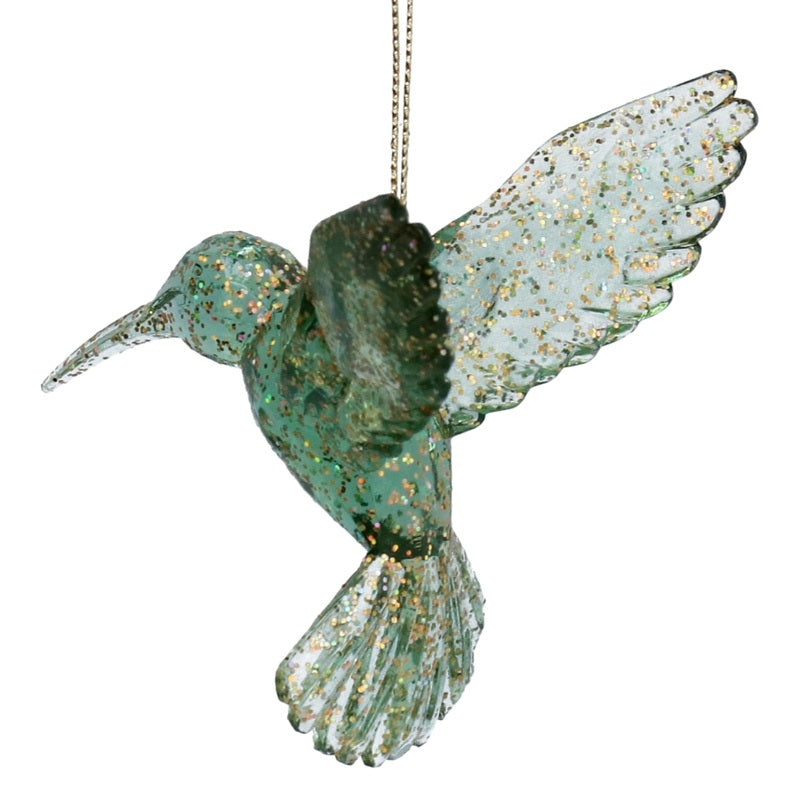 Gisela Graham Acrylic Hummingbird Green and Gold 11163 main