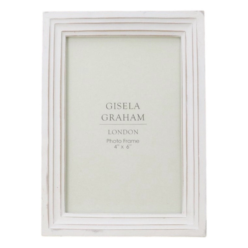 Antique White Groove Resin Picture Frame 4"x 6"