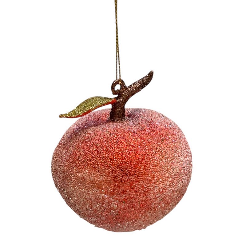 Gisela Graham Beaded Peach Glass Decoration 01024 main