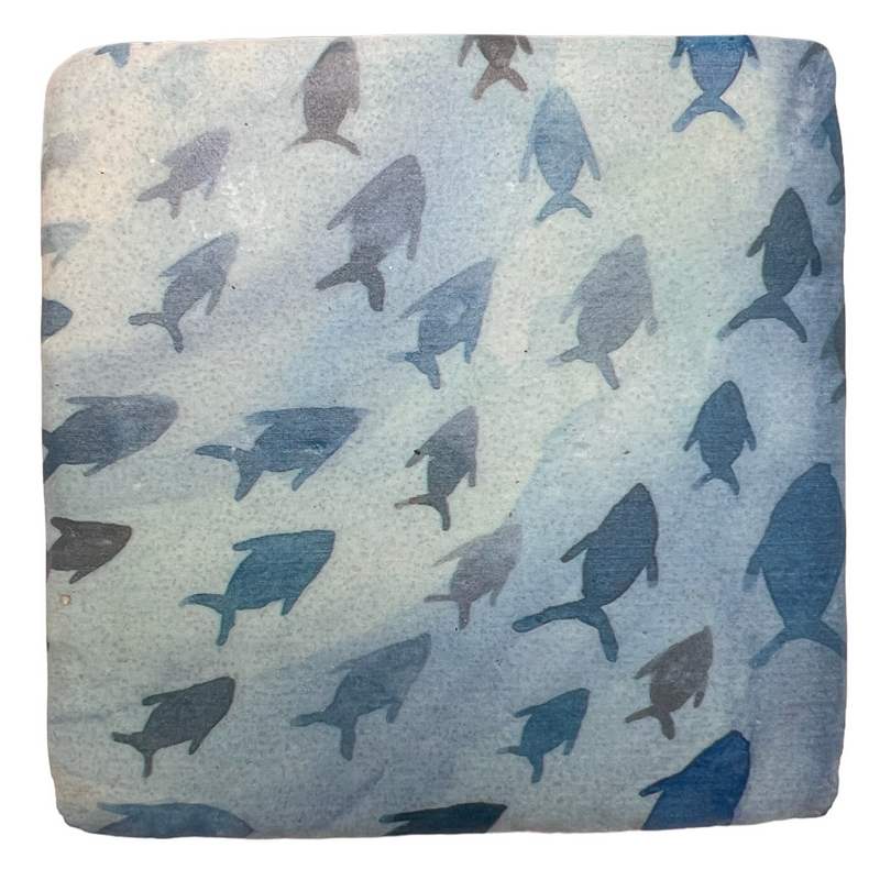 Gisela Graham Blue Fish Vortex Resin Coaster 33315 style 1