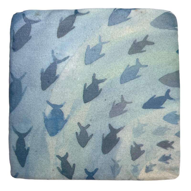 Gisela Graham Blue Fish Vortex Resin Coaster 33315 style 3