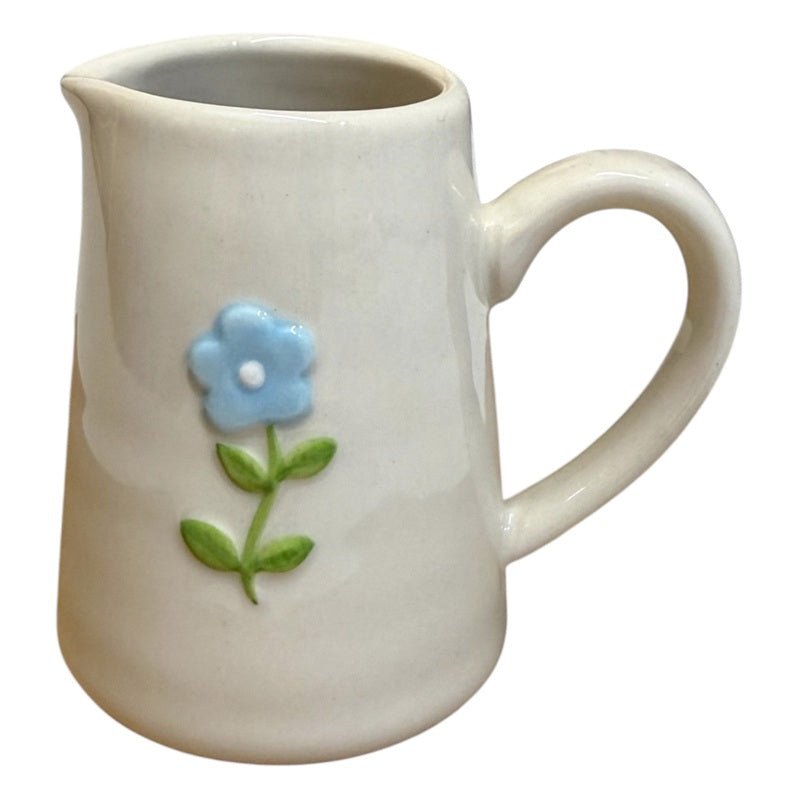 Gisela Graham Blue Flower Stoneware Mini Jug 80372 main